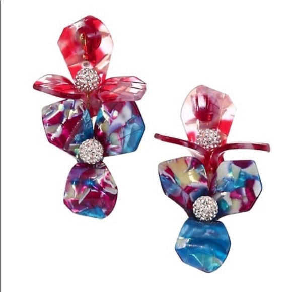 Lele Sadoughi Jewelry - NWT Trillium Bouquet Crystal Acetate Earrings